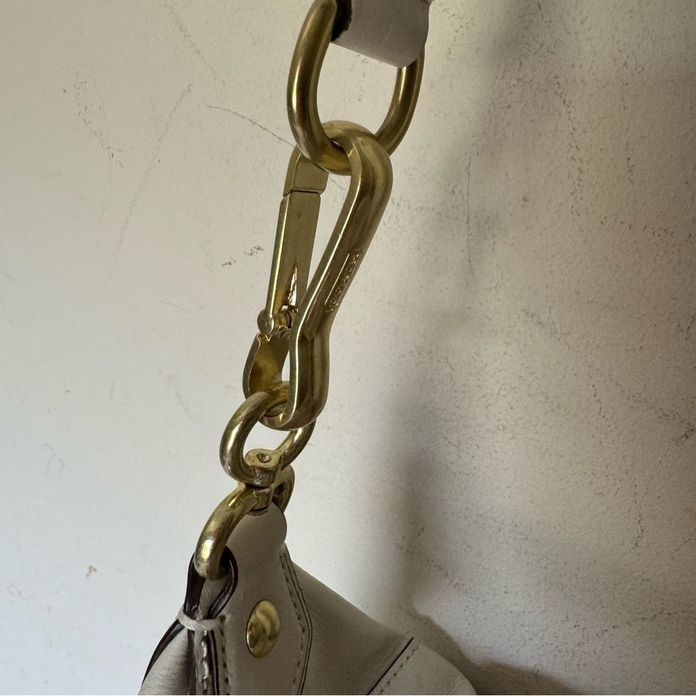 Coach Off White Leather Hobo Shoulder Bag Madison Sabrina Convertible Satchel - Picture 11 of 16